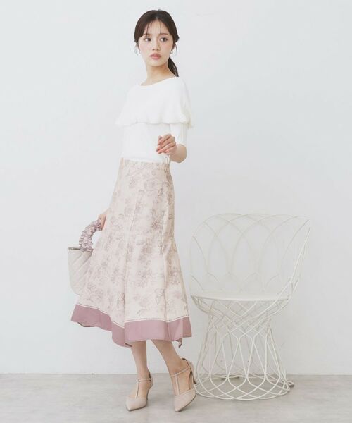 index / インデックス スカート | パネルフラワープリントフレアスカート【洗濯機洗い可/イージーアイロン】 | 詳細2