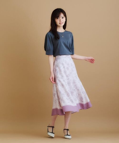 index / インデックス スカート | パネルフラワープリントフレアスカート【洗濯機洗い可/イージーアイロン】 | 詳細4