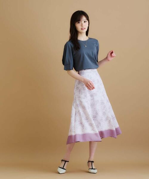 index / インデックス スカート | パネルフラワープリントフレアスカート【洗濯機洗い可/イージーアイロン】 | 詳細5