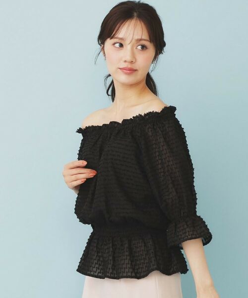 index / インデックス シャツ・ブラウス | 2WAY カットジャカードブラウス【洗濯機洗い可/防シワ】 | 詳細1