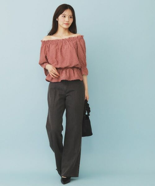 index / インデックス シャツ・ブラウス | 2WAY カットジャカードブラウス【洗濯機洗い可/防シワ】 | 詳細7