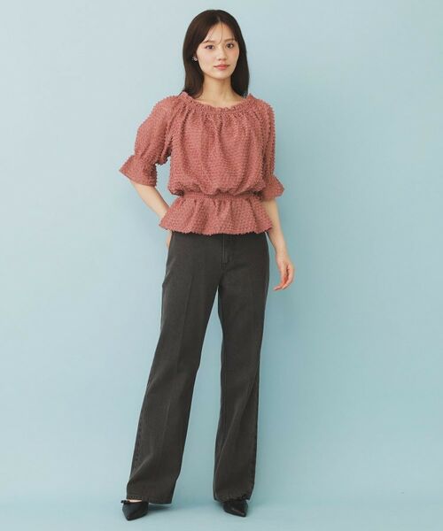 index / インデックス シャツ・ブラウス | 2WAY カットジャカードブラウス【洗濯機洗い可/防シワ】 | 詳細9