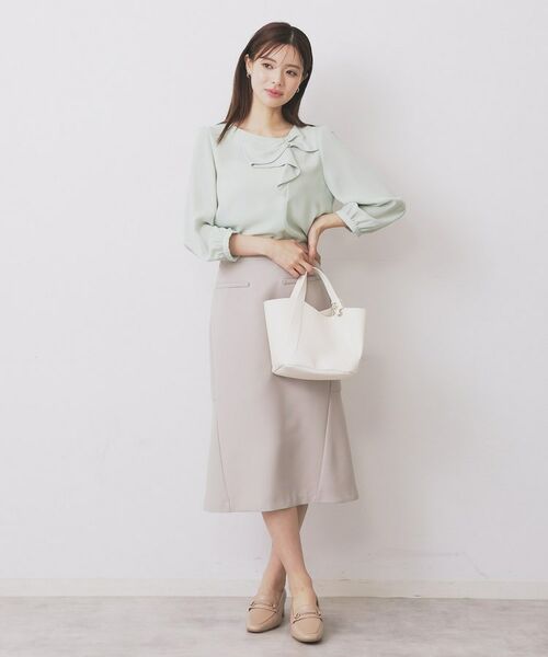 index / インデックス シャツ・ブラウス | パール調リボンブラウス【洗濯機洗い可/イージーアイロン】 | 詳細10