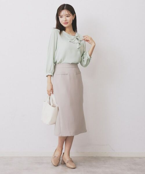 index / インデックス シャツ・ブラウス | パール調リボンブラウス【洗濯機洗い可/イージーアイロン】 | 詳細11