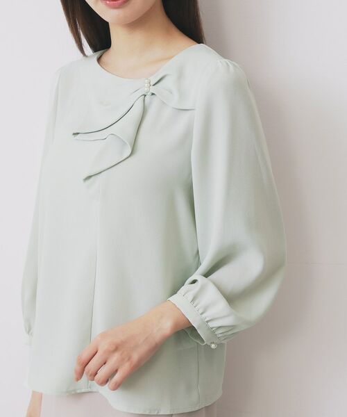 index / インデックス シャツ・ブラウス | パール調リボンブラウス【洗濯機洗い可/イージーアイロン】 | 詳細18