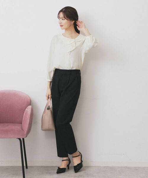 index / インデックス シャツ・ブラウス | パール調リボンブラウス【洗濯機洗い可/イージーアイロン】 | 詳細2