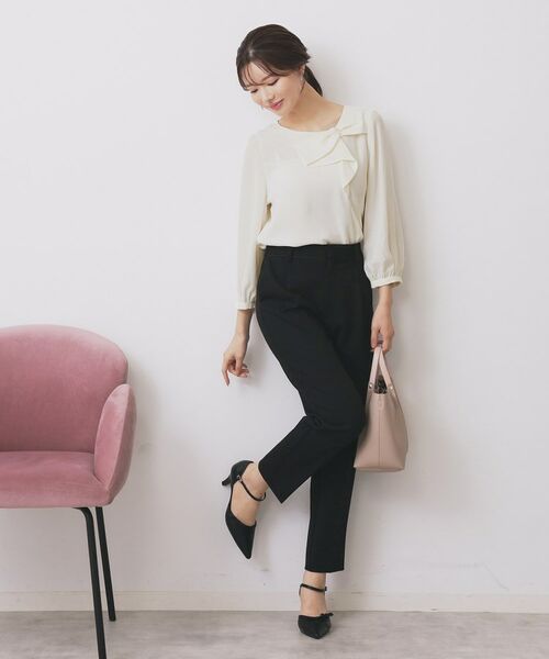 index / インデックス シャツ・ブラウス | パール調リボンブラウス【洗濯機洗い可/イージーアイロン】 | 詳細3