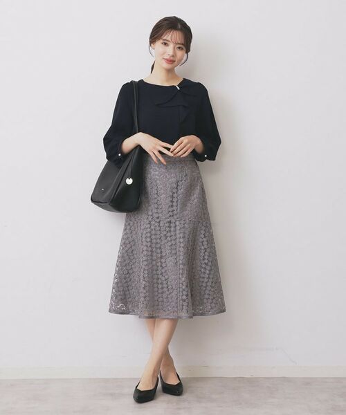 index / インデックス シャツ・ブラウス | パール調リボンブラウス【洗濯機洗い可/イージーアイロン】 | 詳細6