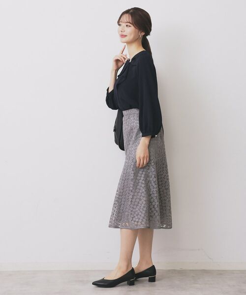 index / インデックス シャツ・ブラウス | パール調リボンブラウス【洗濯機洗い可/イージーアイロン】 | 詳細7