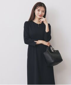index / インデックス ミニ丈・ひざ丈ワンピース | ストレッチキーネックワンピース【洗濯機OK/イージーアイロン】
