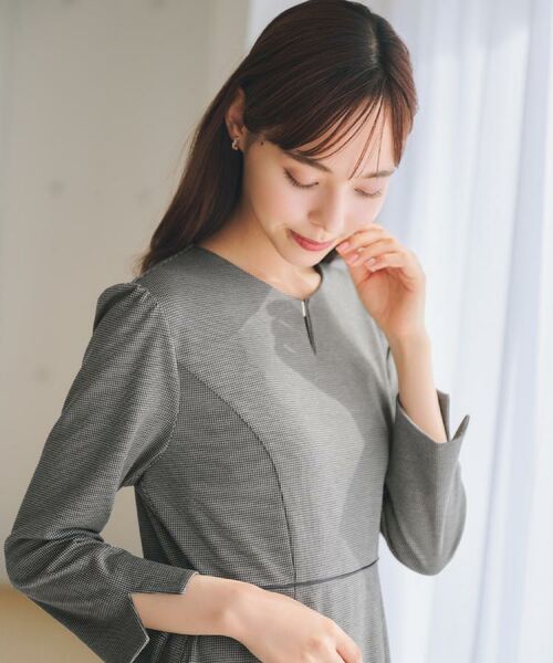 index / インデックス ミニ丈・ひざ丈ワンピース | ストレッチキーネックワンピース【洗濯機OK/イージーアイロン】 | 詳細14