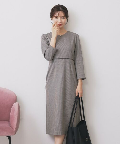 index / インデックス ミニ丈・ひざ丈ワンピース | ストレッチキーネックワンピース【洗濯機OK/イージーアイロン】 | 詳細16