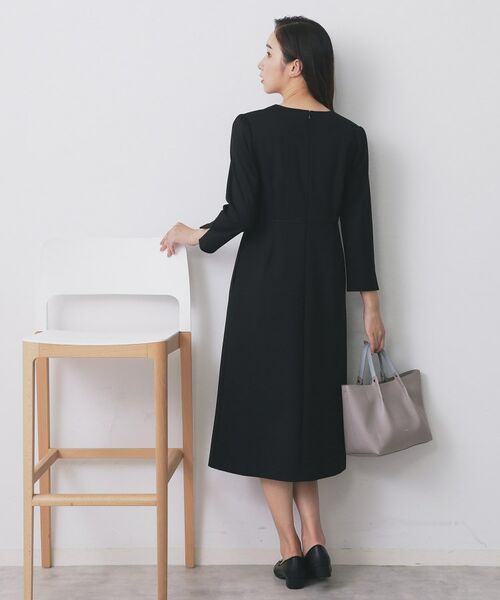 index / インデックス ミニ丈・ひざ丈ワンピース | ストレッチキーネックワンピース【洗濯機OK/イージーアイロン】 | 詳細3