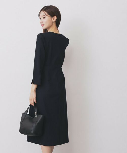 index / インデックス ミニ丈・ひざ丈ワンピース | ストレッチキーネックワンピース【洗濯機OK/イージーアイロン】 | 詳細5