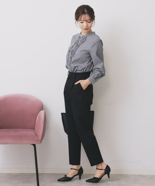 index / インデックス パンツ | 《丈が選べる》ストレッチテーパードパンツ/セットアップ対応【洗濯機OK/イージーアイロン】 | 詳細3