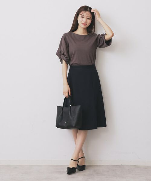 index / インデックス スカート | 《S-3Lサイズ》ストレッチセミフレアスカート/セットアップ対応【洗える/イージーアイロン】 | 詳細9