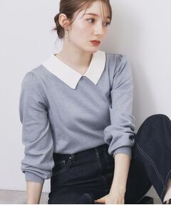 index / インデックス ニット・セーター | バイカラー衿付きニット【洗濯機OK】