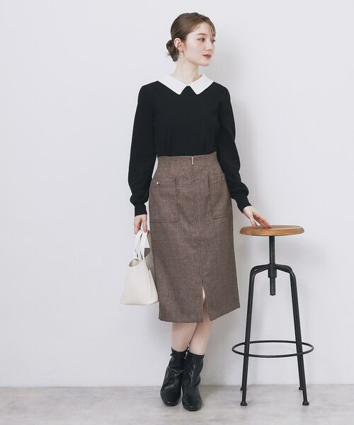 index / インデックス ニット・セーター | バイカラー衿付きニット【洗濯機OK】 | 詳細2