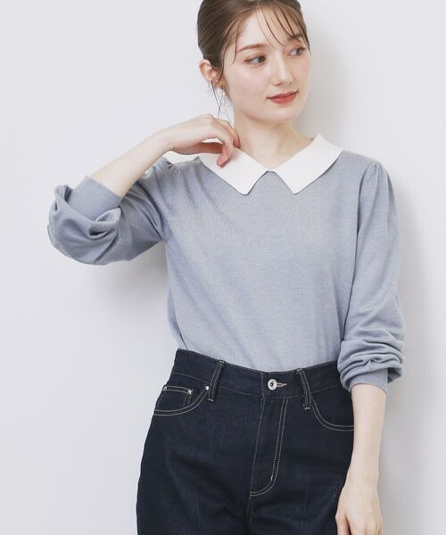 index / インデックス ニット・セーター | バイカラー衿付きニット【洗濯機OK】 | 詳細9