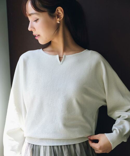 index / インデックス ニット・セーター | ビジューキーネックドルマンニット【洗濯機OK】 | 詳細13