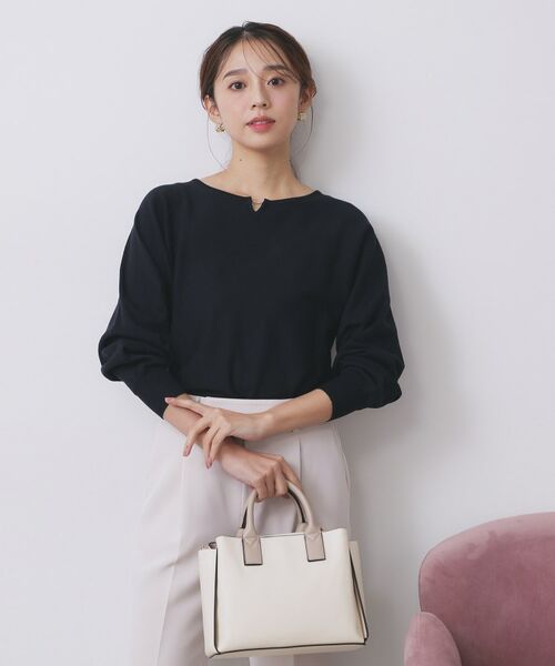 index / インデックス ニット・セーター | ビジューキーネックドルマンニット【洗濯機OK】 | 詳細5