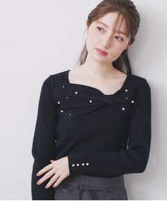index / インデックス ニット・セーター | リボンパール調リブニット【洗濯機OK】