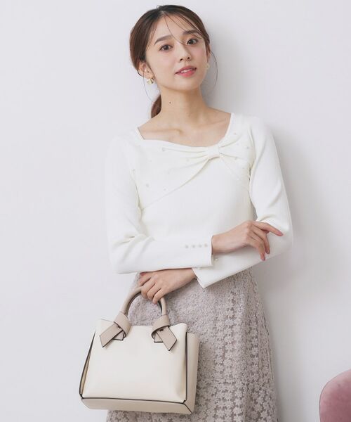 index / インデックス ニット・セーター | リボンパール調リブニット【洗濯機OK】 | 詳細1