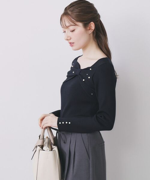 index / インデックス ニット・セーター | リボンパール調リブニット【洗濯機OK】 | 詳細10