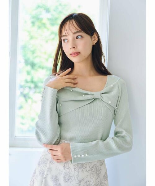 index / インデックス ニット・セーター | リボンパール調リブニット【洗濯機OK】 | 詳細14