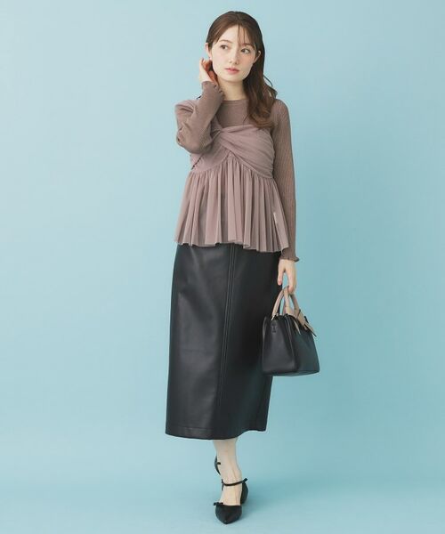 index / インデックス ニット・セーター | 《ツインセット》チュールキャミ×ラメリブニット【洗濯機OK】 | 詳細12