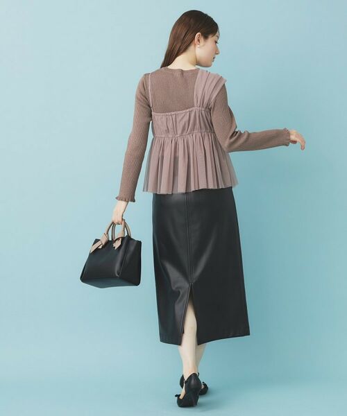 index / インデックス ニット・セーター | 《ツインセット》チュールキャミ×ラメリブニット【洗濯機OK】 | 詳細13