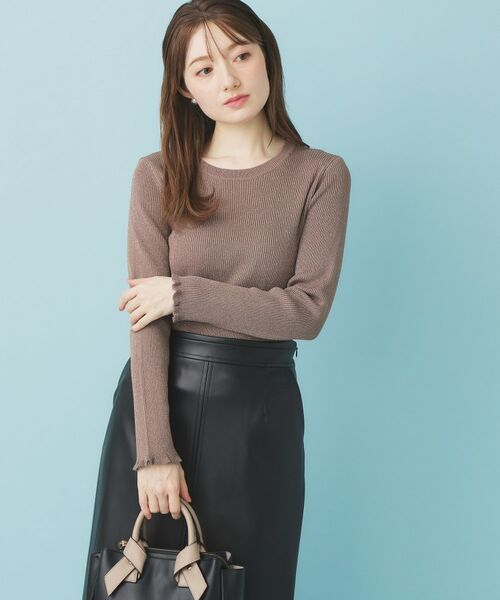 index / インデックス ニット・セーター | 《ツインセット》チュールキャミ×ラメリブニット【洗濯機OK】 | 詳細14