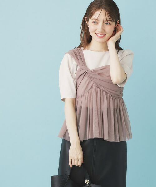 index / インデックス ニット・セーター | 《ツインセット》チュールキャミ×ラメリブニット【洗濯機OK】 | 詳細15