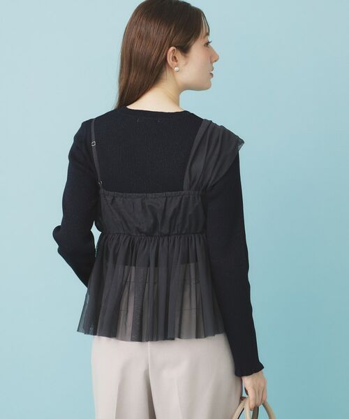 index / インデックス ニット・セーター | 《ツインセット》チュールキャミ×ラメリブニット【洗濯機OK】 | 詳細18