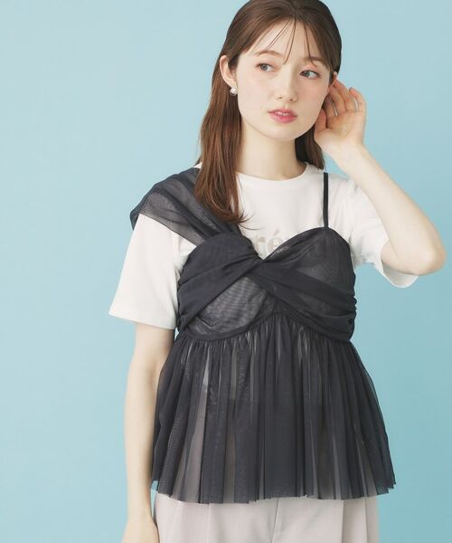 index / インデックス ニット・セーター | 《ツインセット》チュールキャミ×ラメリブニット【洗濯機OK】 | 詳細22