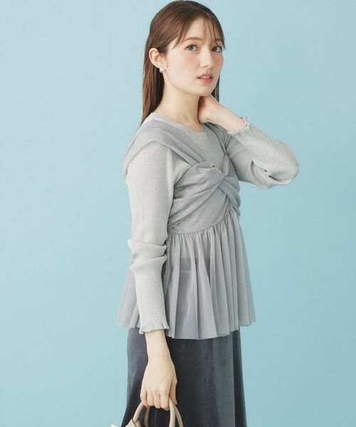 index / インデックス ニット・セーター | 《ツインセット》チュールキャミ×ラメリブニット【洗濯機OK】 | 詳細25