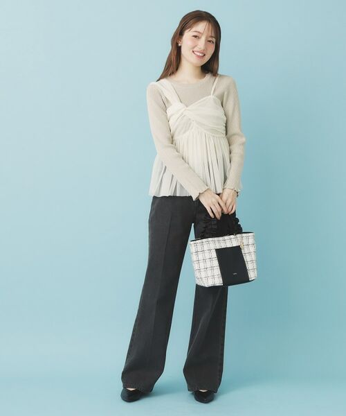 index / インデックス ニット・セーター | 《ツインセット》チュールキャミ×ラメリブニット【洗濯機OK】 | 詳細5