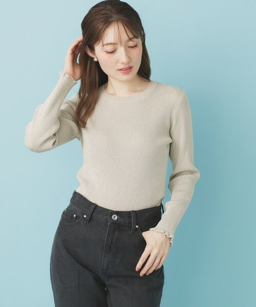 index / インデックス ニット・セーター | 《ツインセット》チュールキャミ×ラメリブニット【洗濯機OK】 | 詳細7