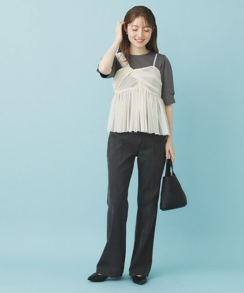 index / インデックス ニット・セーター | 《ツインセット》チュールキャミ×ラメリブニット【洗濯機OK】 | 詳細9