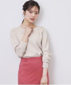 index / インデックス ニット・セーター | ボートネックケーブルニット【洗濯機OK/抗ピル】