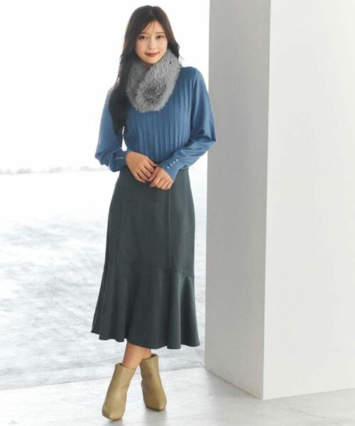 index / インデックス ニット・セーター | ボートネックケーブルニット【洗濯機OK/抗ピル】 | 詳細1