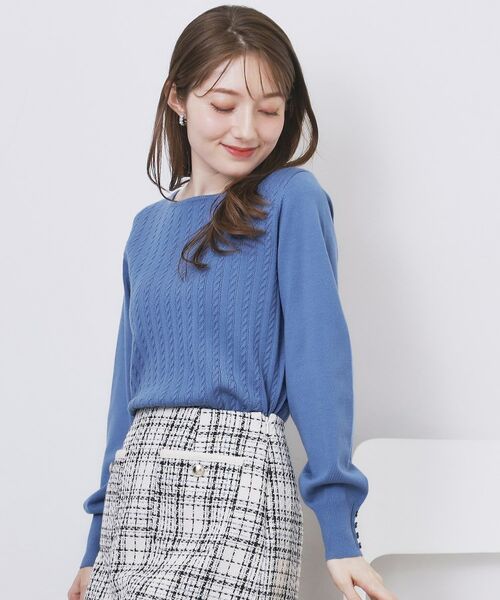 index / インデックス ニット・セーター | ボートネックケーブルニット【洗濯機OK/抗ピル】 | 詳細11