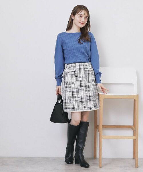 index / インデックス ニット・セーター | ボートネックケーブルニット【洗濯機OK/抗ピル】 | 詳細12