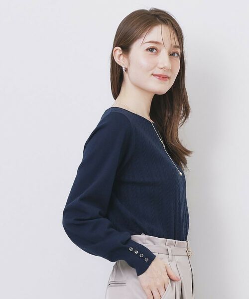 index / インデックス ニット・セーター | ボートネックケーブルニット【洗濯機OK/抗ピル】 | 詳細15