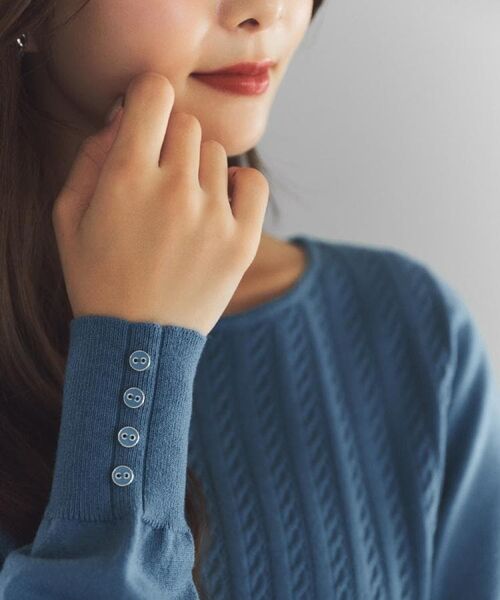 index / インデックス ニット・セーター | ボートネックケーブルニット【洗濯機OK/抗ピル】 | 詳細2