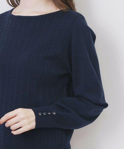 index / インデックス ニット・セーター | ボートネックケーブルニット【洗濯機OK/抗ピル】 | 詳細23