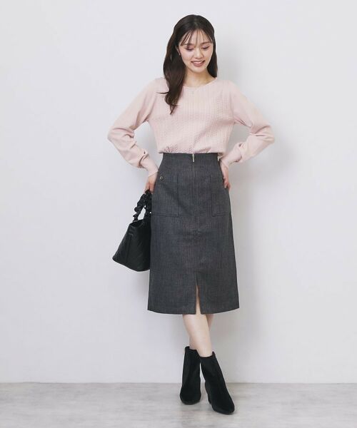 index / インデックス ニット・セーター | ボートネックケーブルニット【洗濯機OK/抗ピル】 | 詳細8