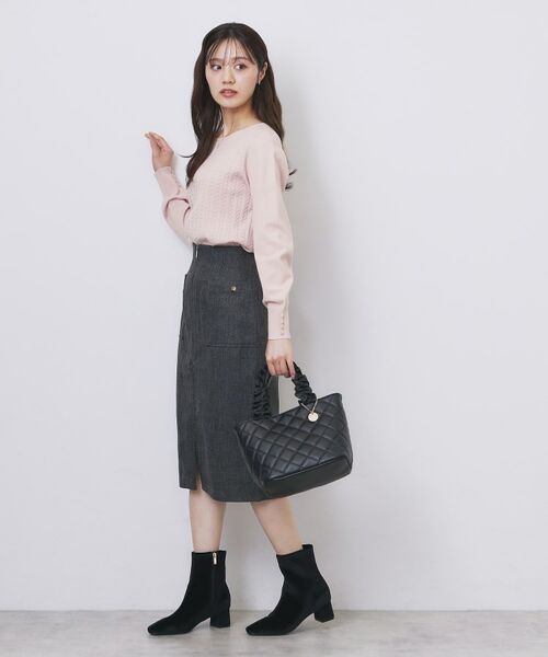 index / インデックス ニット・セーター | ボートネックケーブルニット【洗濯機OK/抗ピル】 | 詳細9