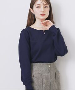 index / インデックス ニット・セーター | パール調パーツ付きクルーネックニット【洗濯機OK】《8col/XS～3L》