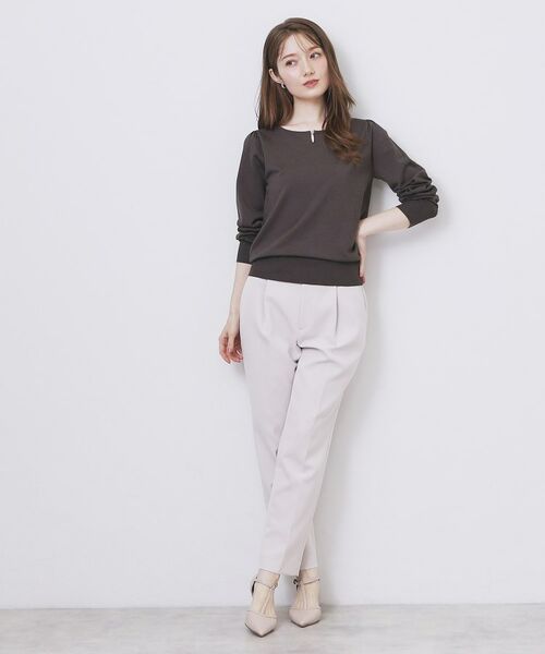 index / インデックス ニット・セーター | パール調パーツ付きクルーネックニット【洗濯機OK】《8col/XS～3L》 | 詳細11